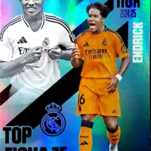 Trading Card del Bellingham del equipo del Real Madrid de la serie Top Crack Edición Limitada de la colección oficial Megacracks 2024-25 de Panini.