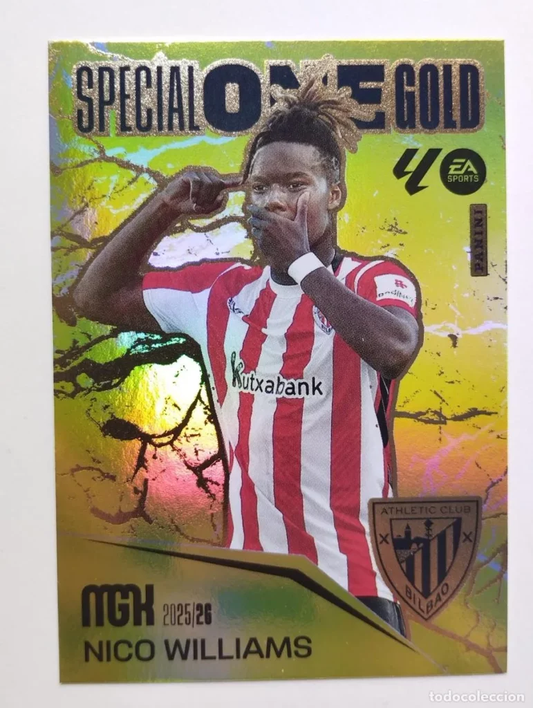 CROMO CARD LIGA 2025 2026 MEGACRACKS 25 26 MGK PANINI SPECIAL ONE GOLD NICO WILLIAMS ATHLETIC BILBAO