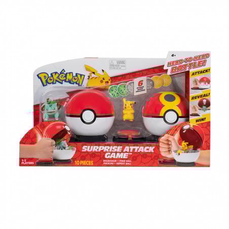 El set incluye 2 MegaPokeballs, 2 figuras y 6 discos de ataque.