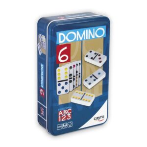 DOMINO COLORES DOBLE 6 CAJA DE METAL